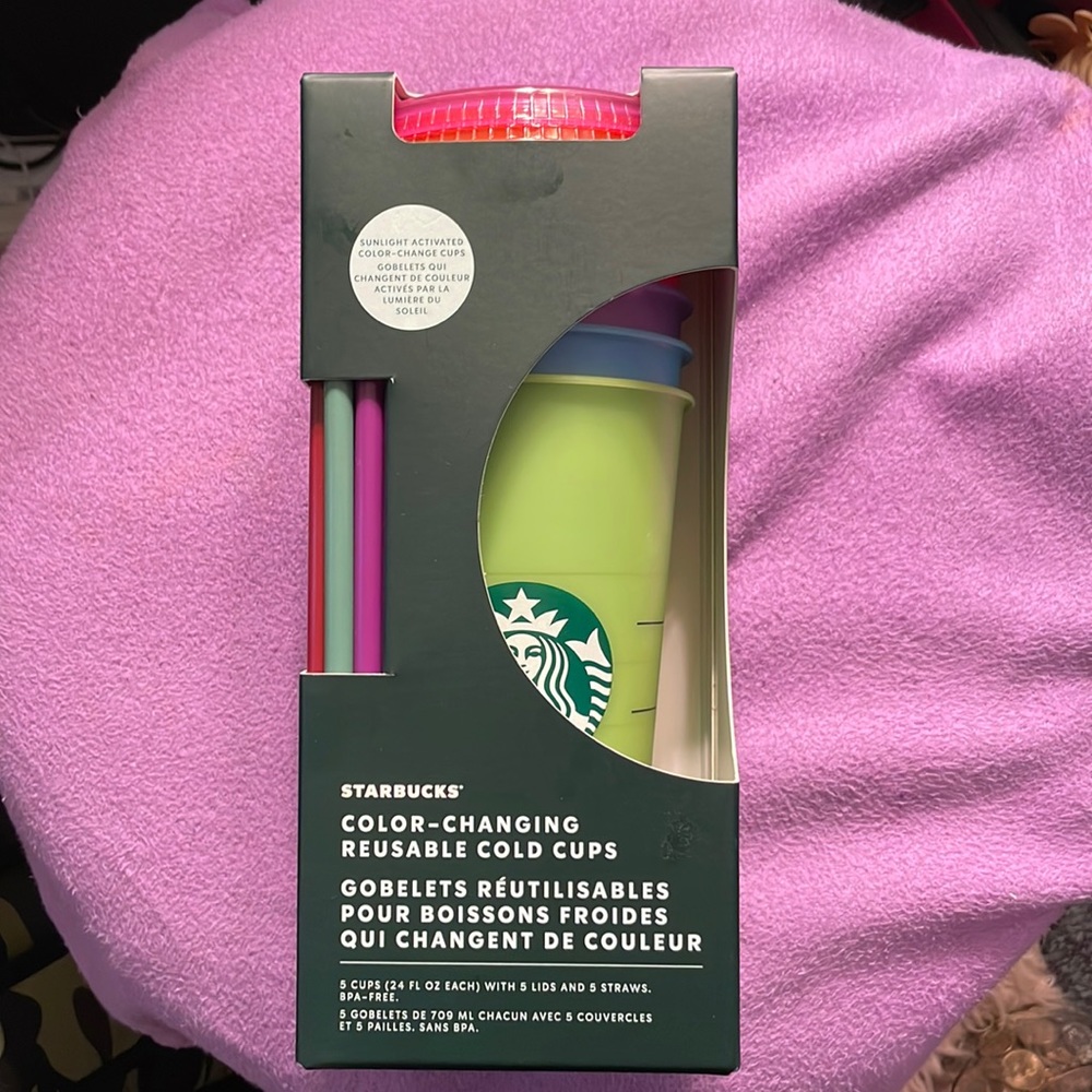 New in box five color changing Starbucks cups 24 oz